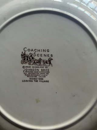 Vajilla Porcelana Inglesa Marrón y Beige