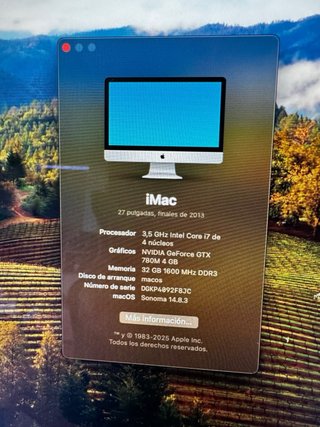 iMac 27 2K i7 32GB RAM GTX 780x