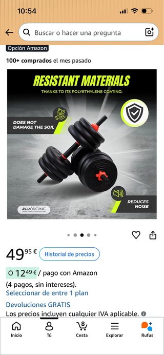 Juego Mancuernas Ajustables Pesas