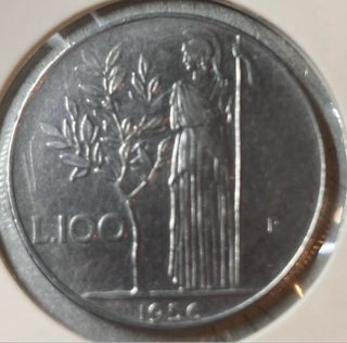 Moneda Italia 100 liras 1956