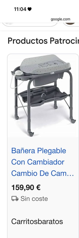 Bañera Plegable con Cambiador con caja