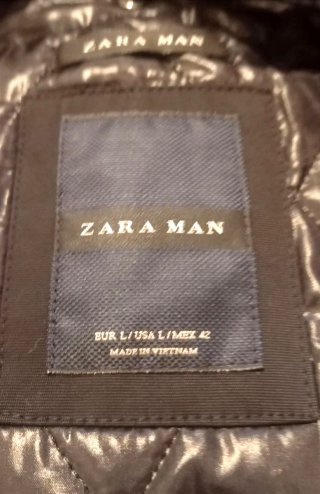 Abrigo Parka Zara Hombre Negro Talla L