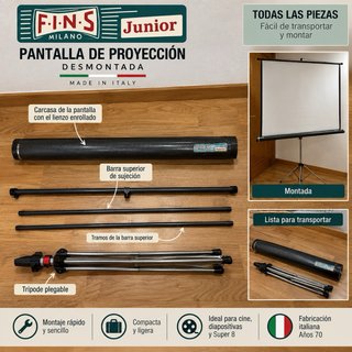 Pantalla Proyección Vintage F.I.N.S. Milano Junior