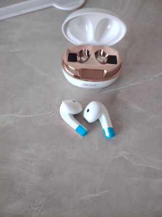 Auriculares Acer OHR554 Oro y Blanco y Rosa.