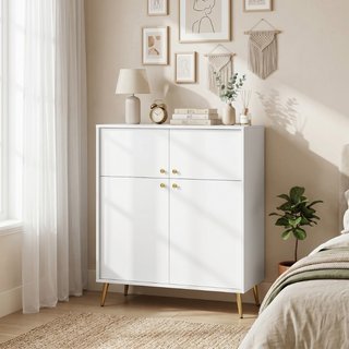 Aparador moderno, 105,4 cm buffet con patas de met