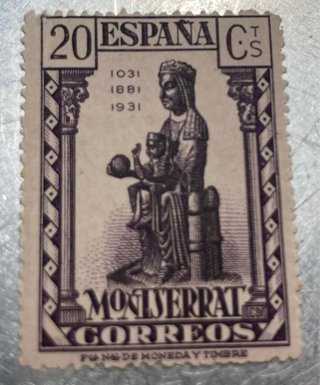Sello España 20 centimos Montserrat 1931