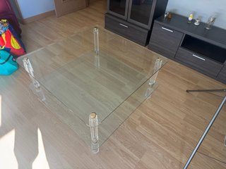 Mesa de centro cristal y acrílico