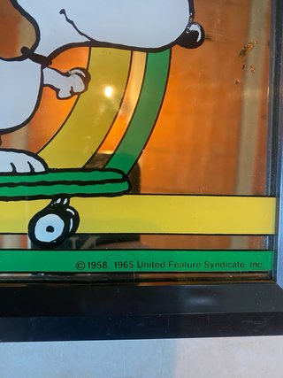 Espejo Snoopy y Woodstock Patineta 1958