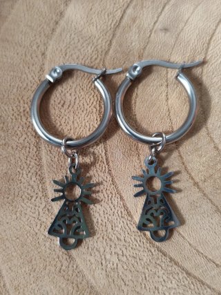 Pendientes Virgen del Pilar Acero
