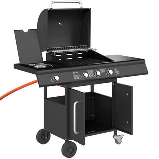 Parrilla de gas portátil con espacio de almacenami