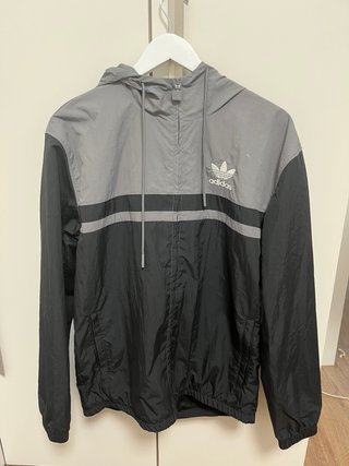 Cortavientos Adidas Negro y Gris
