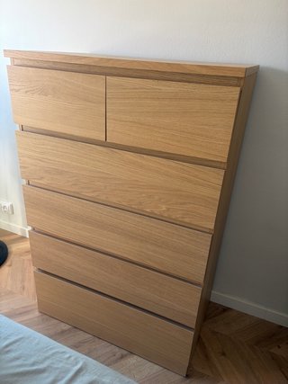 Cómoda Malm Ikea 6 cajones madera