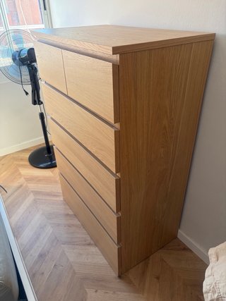 Cómoda Malm Ikea 6 cajones madera
