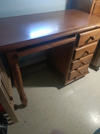 Escritorio madera provenzal cajones