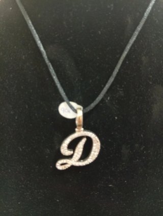 Colgante letra D con diamantes Plata 925