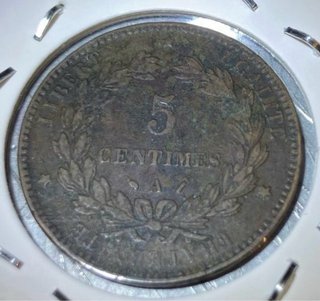 Monedas 5 centimos Francia 1896