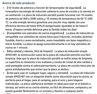 Placa Inducción 1 Fuego · 2000W · Nuevo a estrenar
