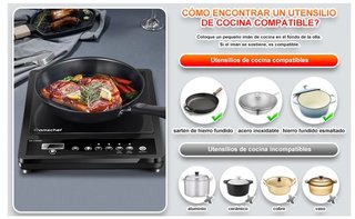 Placa Inducción 1 Fuego · 2000W · Nuevo a estrenar