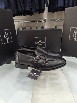 Scarpe uomo Black & White London doppia fibbia 42