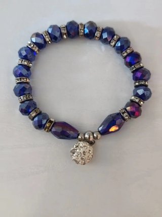 Pulsera Cristal Veneciano Azul/Morado