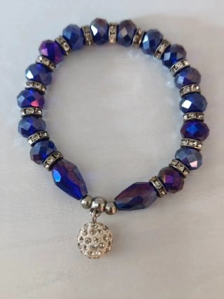 Pulsera Cristal Veneciano Azul/Morado