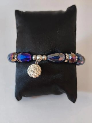 Pulsera Cristal Veneciano Azul/Morado