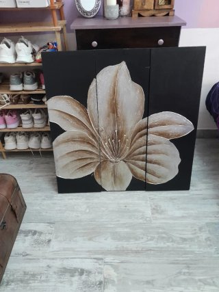 Lienzo grande flor dorada