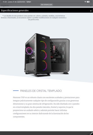 Caja PC NOX Hummer TGF ATX Cristal Templado