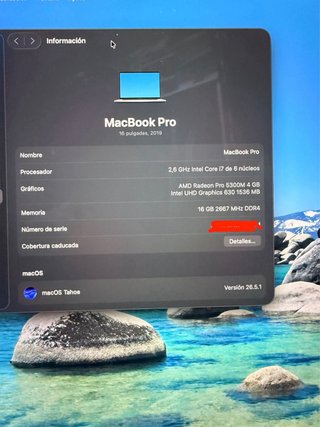 MacBook Pro 16” 2019 i7 16GB Radeon Pro 5300M 4GB