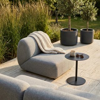 Poltrona da Giardino Modulare Grigia Poliestere