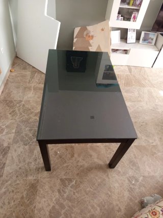 Mesa extensible ikea salón cristal y madera 140/19