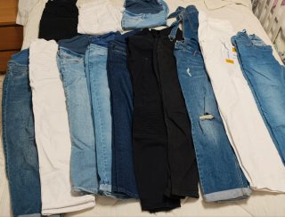 Lote Pantalones vaqueros premamá, 10 largo y 3cort