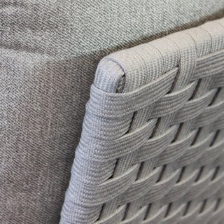 Divano Angolare da Esterno Modulare Tessuto Grigio