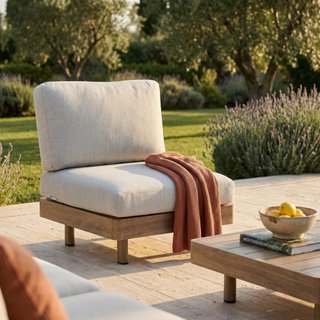 Poltrona da Giardino Tessuto Grigio e Alluminio