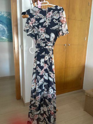 Vestido largo estampado flores