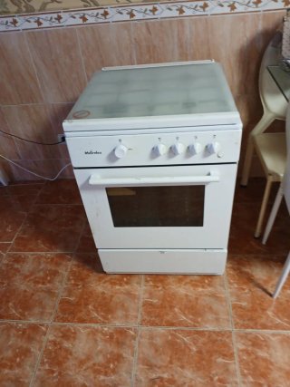 Cocina de gas blanca con horno