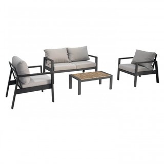 Set Salotto da Esterno 4 Posti Antracite Alluminio