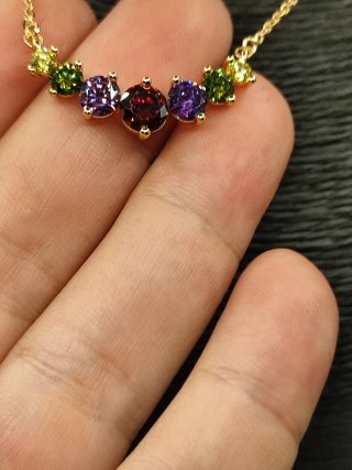 Collar Xuping Oro Laminado Circonitas Colores