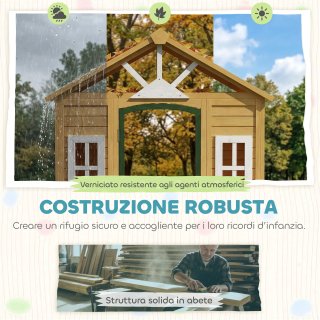 Casetta da Giardino per Bambini in Legno di Abete