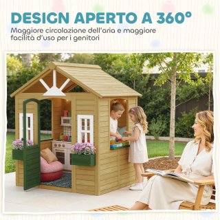 Casetta da Giardino per Bambini in Legno di Abete