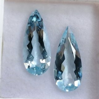 2 Piezas Aguamarina Natural 4.41 ct Talla Pera