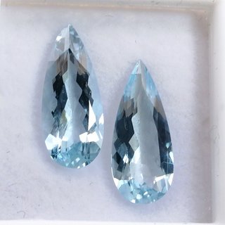 2 Piezas Aguamarina Natural 4.41 ct Talla Pera