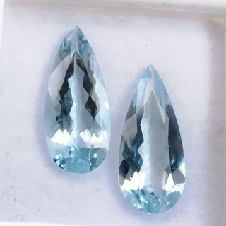 2 Piezas Aguamarina Natural 4.41 ct Talla Pera