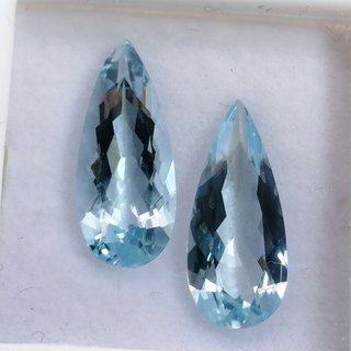 2 Piezas Aguamarina Natural 4.41 ct Talla Pera