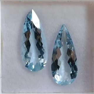 2 Piezas Aguamarina Natural 4.41 ct Talla Pera