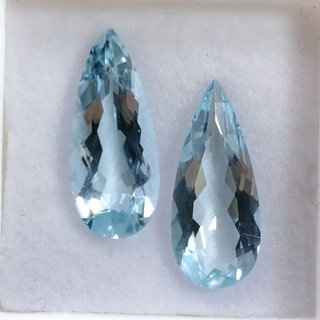 2 Piezas Aguamarina Natural 4.41 ct Talla Pera