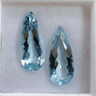 2 Piezas Aguamarina Natural 4.41 ct Talla Pera