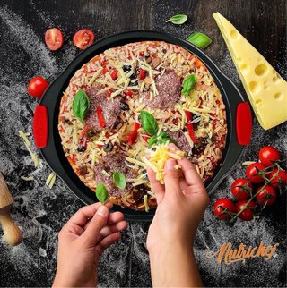 NutriChef Bandeja Pizza Antiadherente Grande