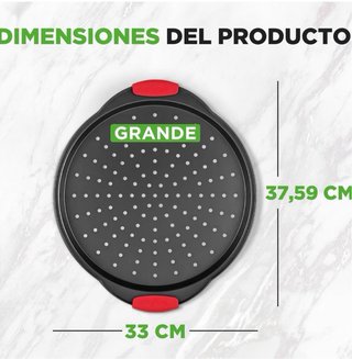 NutriChef Bandeja Pizza Antiadherente Grande