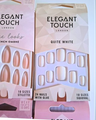 Lote 7 Cajas Uñas Postizas Elegant Touch